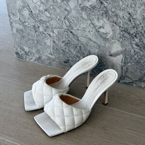 Bottega Veneta White padded quilted leather Heels